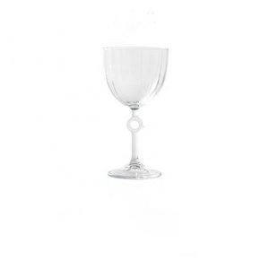 Wholesale Customized Lead-Free Vintage Glass Transparent Wine Goblets Glassware With Unique Stem For Home Bar Party