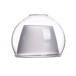 Decorative Glass Lamp Shade Makeover Hand Blown Clear Frosred Borosilicate Glass Pendant Lighting Shade for Lamps