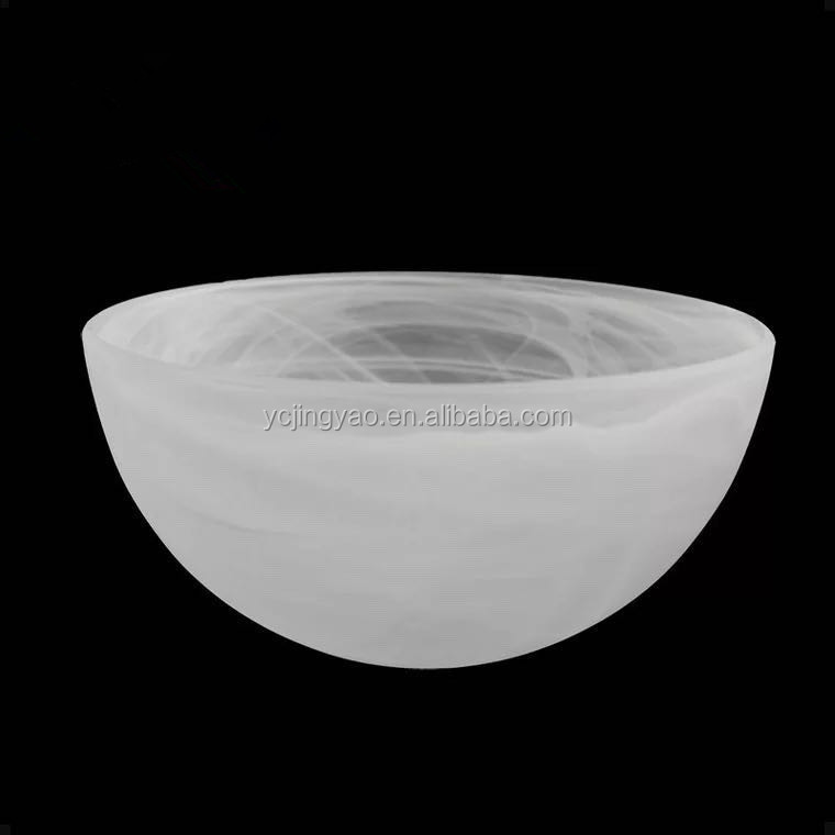 Hanging Alabaster Cloudy Frosted Glass Bowl Light Shade Pendant Lamp Fixture