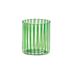 Custom Bulk Colored Candy Stripe Glass Tea Light Votive Candle Cup Holder for Home Hotel Table Decoration