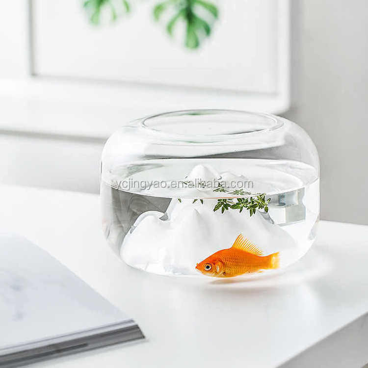 Handblown Eco-friendly Clear Decorative Glass Fish Bowl