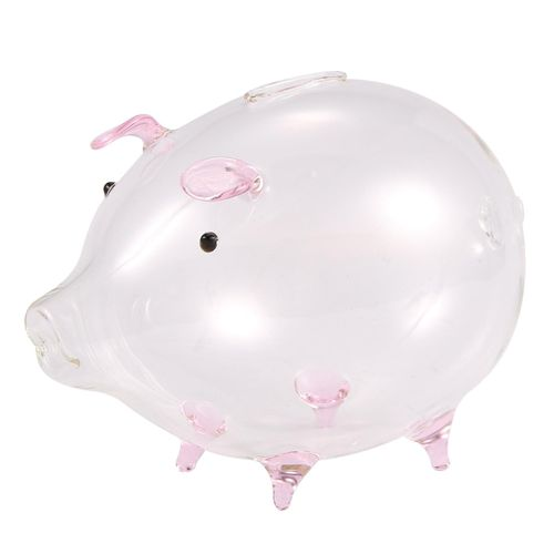 Custom Hand Made Small Clear Glass Piggy Pig Coin Jar Saving Money Box Coin Cashbox Bank Cute Pig