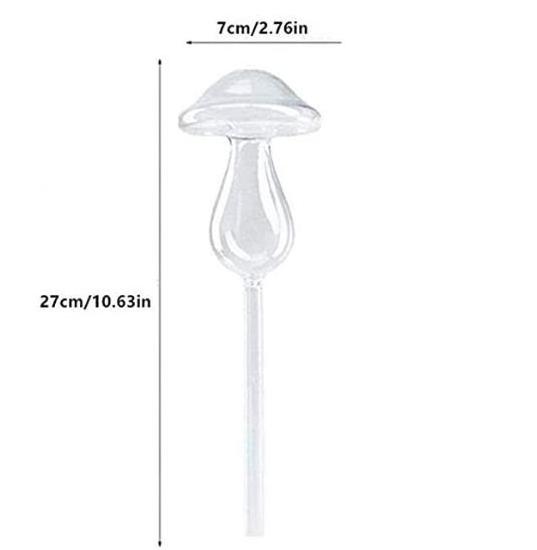 Wholesale Customized Mushroom Shape Glass Plant Waterer Clear Self Watering Devices Globes