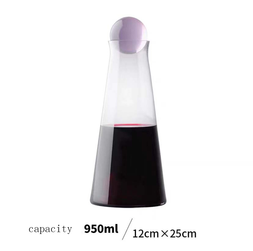 Custom Made Creative Heat-resistant Glass Large Volume Juice Jug Glass Tea Water Pot with Magic Ball Stopper