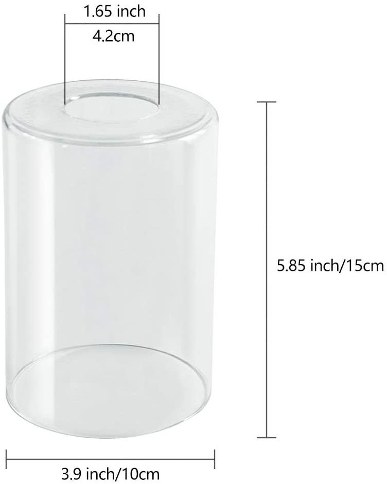 OEM Clear Heat Resistant Borosilicate Glass Cylinder Shade Accessory Glass Lamp Fixture Shade Replacement Glass Piece