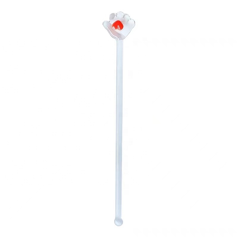 Handblown Heat Resistant Clear Glass Heart Stirring Stick Borosilicate Glass Cocktail Stir Sticks for Drinking