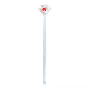 Handblown Heat Resistant Clear Glass Heart Stirring Stick Borosilicate Glass Cocktail Stir Sticks for Drinking