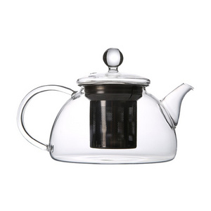 Customized Small Glass Teapot with Infuser/Loose Leaf Tea Pot with Stainless Steel Filter and Glass Lid