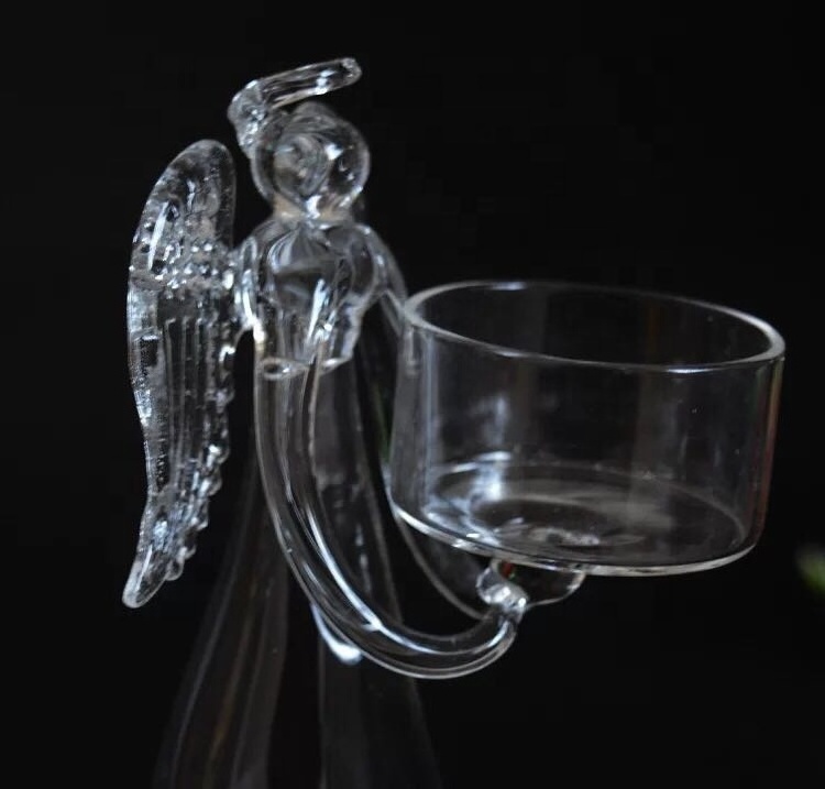 Christmas Angel Crystal Glass Tea Light Candle Holder