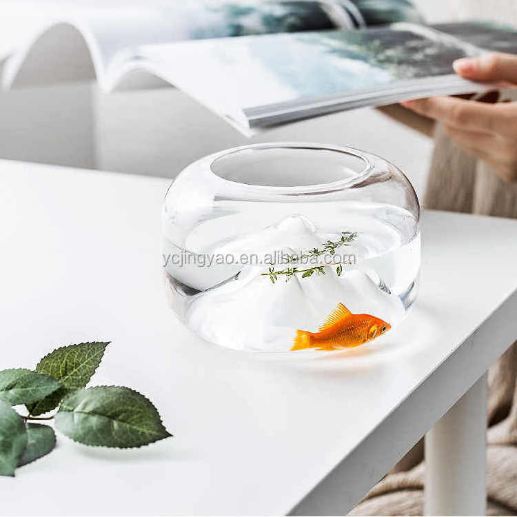 Handblown Eco-friendly Clear Decorative Glass Fish Bowl