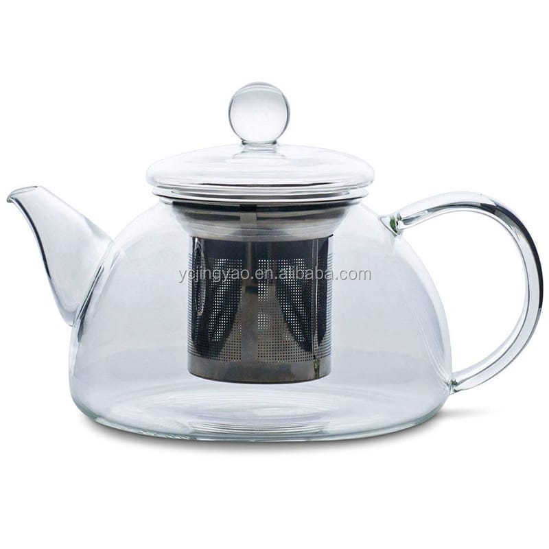 Customized Small Glass Teapot with Infuser/Loose Leaf Tea Pot with Stainless Steel Filter and Glass Lid