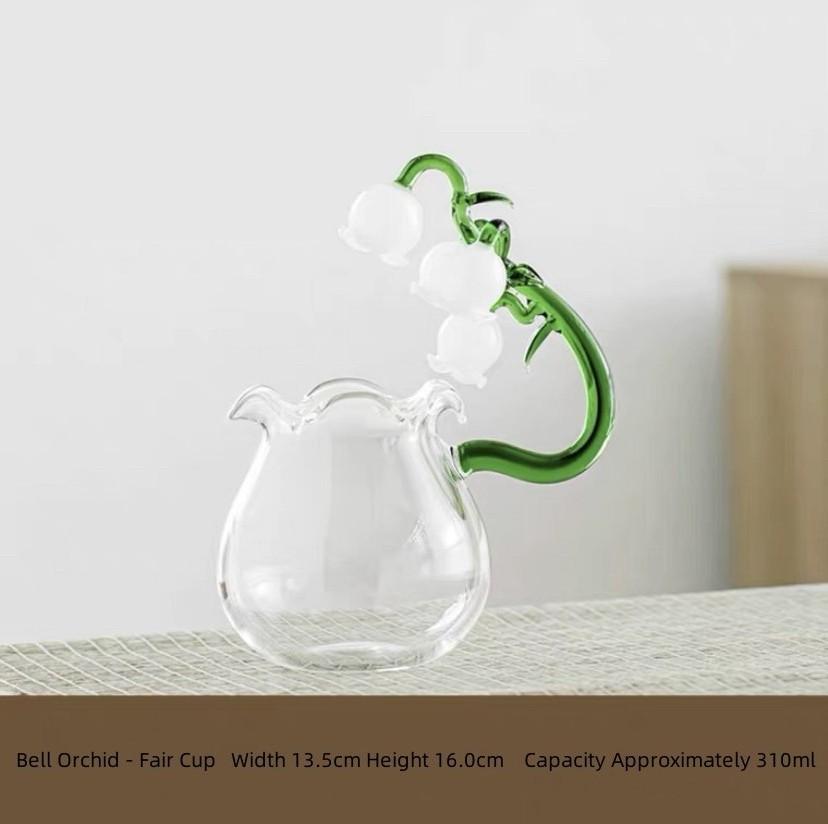 Custom Factory New White Rose Share Cups High Borosilicate Glass Tea Pot 300ml Capacity