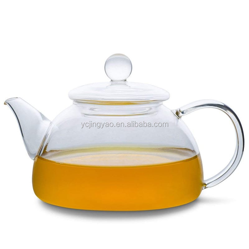 Customized Small Glass Teapot with Infuser/Loose Leaf Tea Pot with Stainless Steel Filter and Glass Lid