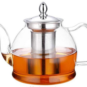 Wholesale Customized Glass Teapot with Removable Infuser Stovetop Safe Tea Kettle Blooming and Loose Leaf Tea Maker