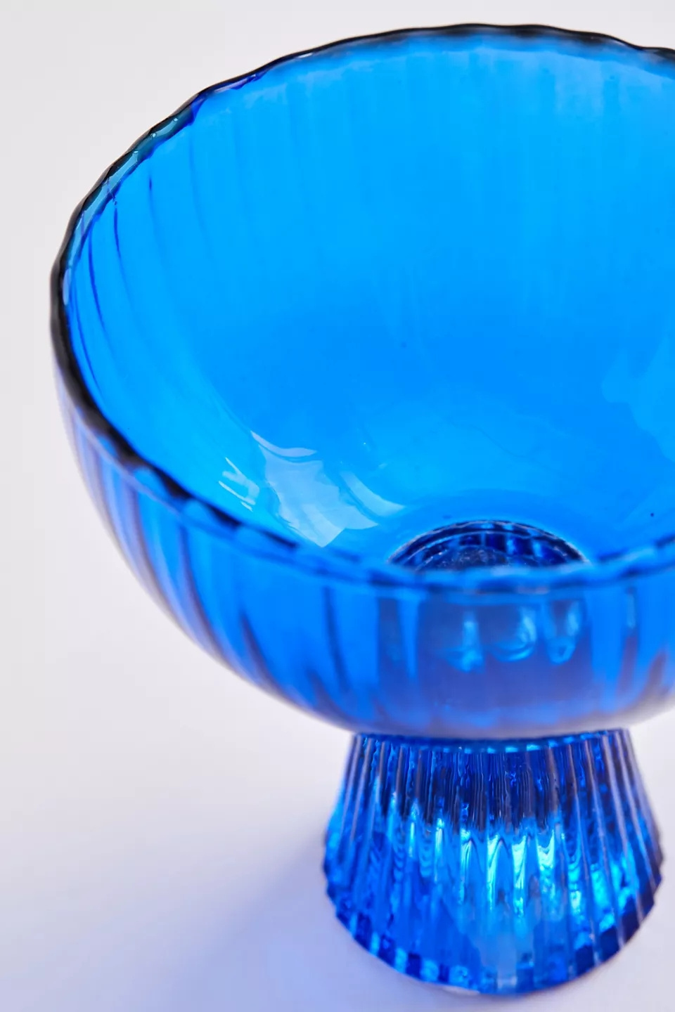 Custom Made Modern Style Blue Hand-blown Heat-resistant Striped Wine Champagne Glass Goblet