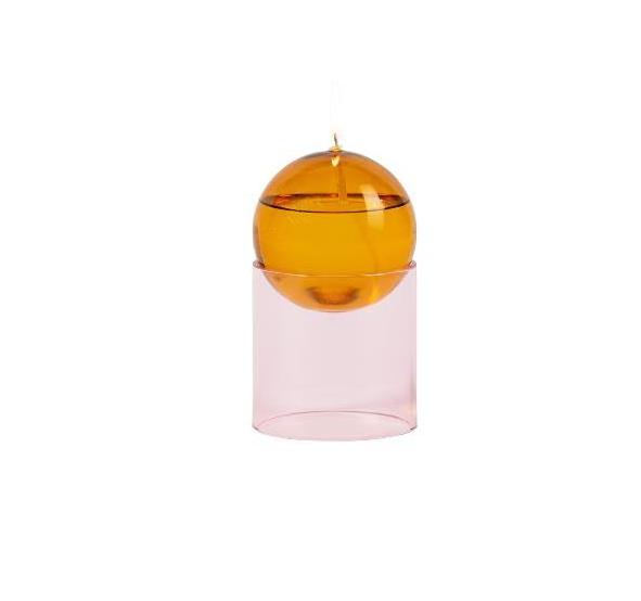 Wholesale Customized Hand Made Empty Glass Oil Lamp Sturdy Borosilicate Glass Liquid Bliss Petite Glass Oil Candle For Home Use