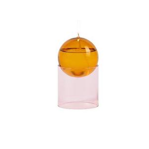 Wholesale Customized Hand Made Empty Glass Oil Lamp Sturdy Borosilicate Glass Liquid Bliss Petite Glass Oil Candle For Home Use