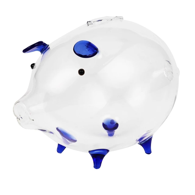 Custom Hand Made Small Clear Glass Piggy Pig Coin Jar Saving Money Box Coin Cashbox Bank Cute Pig