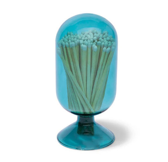 Wholesale Customized Handmade Colored Glass Match Cloche Matches Glass Jar With Striker