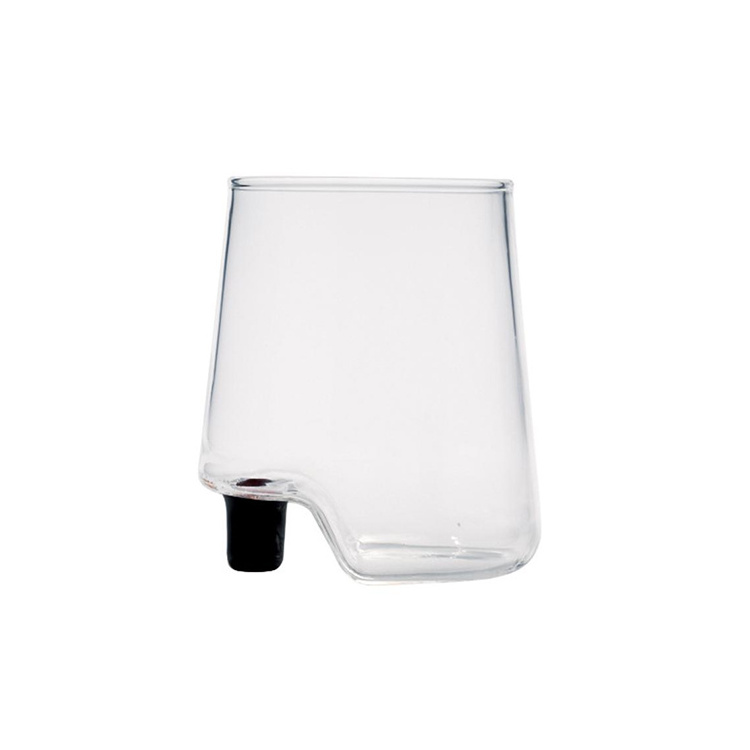 Custom Made Borosilicate Round Colored Drinking Glass Tumbler with Heel