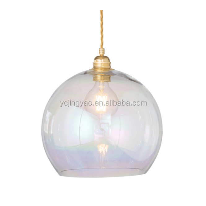 200mm Blown Iridescent Stained Globe Glass Ball Sphere Ceiling Pendant Light Shade Lamp Cover