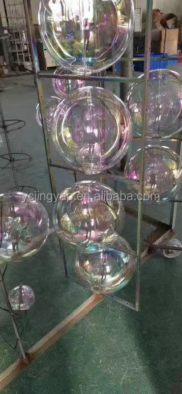 hand blown iridescence glass craft glass ball ornaments hanging christmas round ball ornament