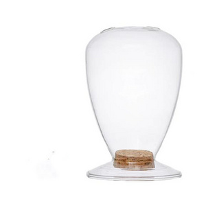 Wholesale Customized Clear Long Apothecary Sticks Matches Glass Cloche Jar Bottle Box Holder Dome Pot With Cork Lid