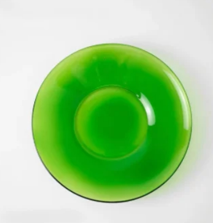 Custom Made Heat Resistant Primary Colored  High Borosilicate Creative Glass Fruit Salad Plate For Home