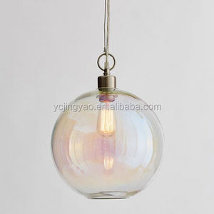 hand blown iridescence glass craft glass ball ornaments hanging christmas round ball ornament