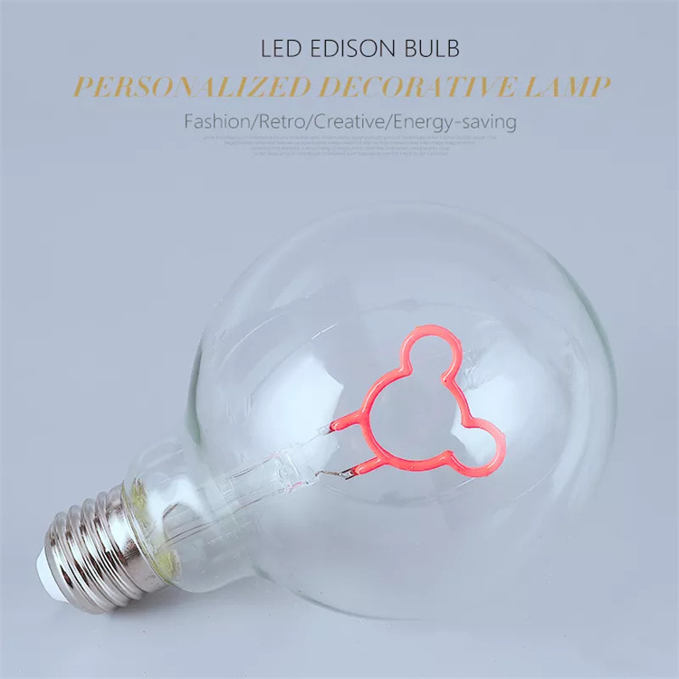 New design cob led filaments word letter decoration led filament bulb customized led filament decorative bulb