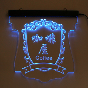 Custom Ceiling Hanging LED Sign Illuminated  Acrylic Sign Edge Lit Acrylic Led Sign