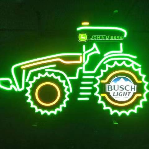 Factory Direct Wholesale Led neon tractor design advertising beer logo Signs