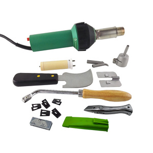 1600W Professional Heat Gun Kit PVC Roofing Welding Plastic Welder Hot Air Torch with Quarter Moon Knife Groover Floor Tools