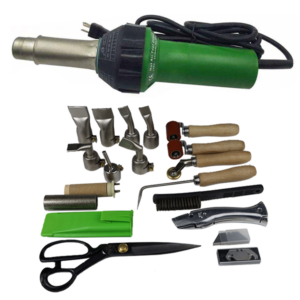 1600W Professional PVC Roofing Welding Tools Heating Gun Kit Plastic Welder Hot Air Weld Gun with Roofing Seam Rollers Tester