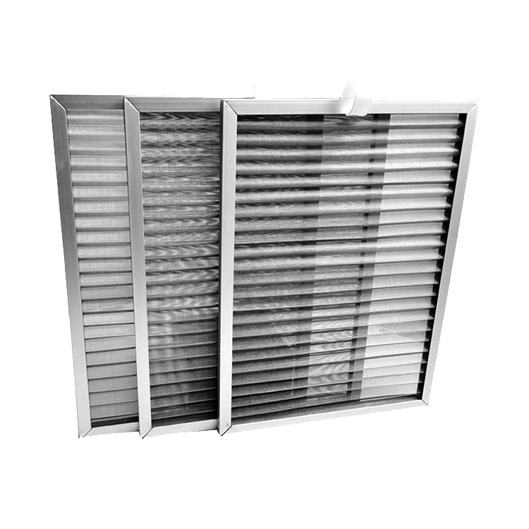 All metal mesh filter with aluminum frame washable pre filter material catch large dusty with Wire Mesh