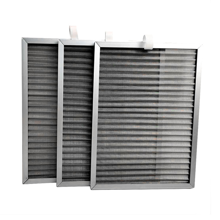 All metal mesh filter with aluminum frame washable pre filter material catch large dusty with Wire Mesh