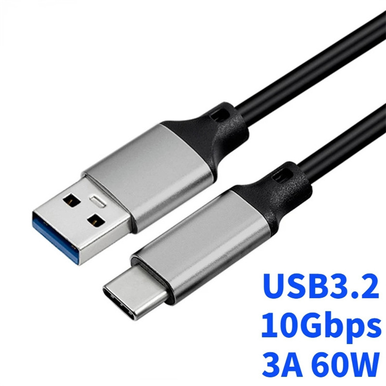 USB3.2 10Gbps Type C Cable USB A to Type-C 3.2 Data Transfer USB C SSD Hard Disk Cable PD 60W 3A Quick Charge 3.0 Spare Cable