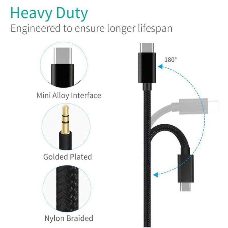 AUX Cable For Jack Converter Audio Adapter For Samsung A52 Xiaomi Mi 11 Huawei P30 Pro Headphones Car Audio Cord Line Wire