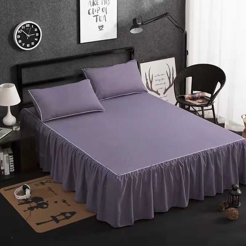 Wrap Around Ruffled Bed Skirt With Adjustable Elastic Belt Drop Easy To Put On Wrinkle Free Bedskirt Dust Ruffles