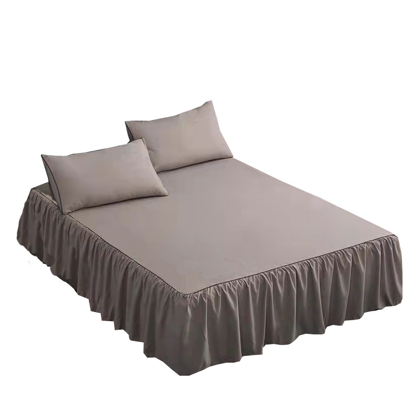 Wrap Around Ruffled Bed Skirt With Adjustable Elastic Belt Drop Easy To Put On Wrinkle Free Bedskirt Dust Ruffles