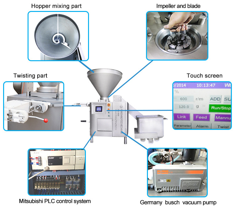 sausage filler for  Meat Processing Machine Vacuum Stuffer