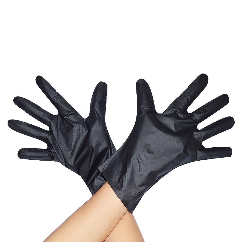 100 Pcs Box Restaurant Grade Hand Black Disposable Powder Free Plastic Tpe Vinyl Gloves For Food Service Kitchen Burgers