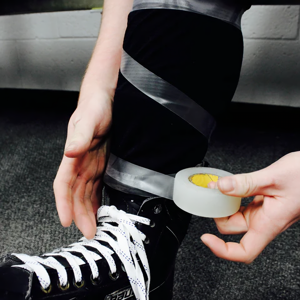 Donggong 1.5 Inch Logo Rink Adhesive Anti Color Field Sticky Ice Sock Shin Pad Clear Hockey Tape For Hockey Stick