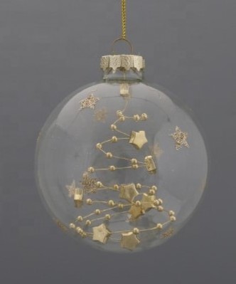 Hand Blown 100 Wholesale Clear Glass Flat Christmas Ball Ornaments