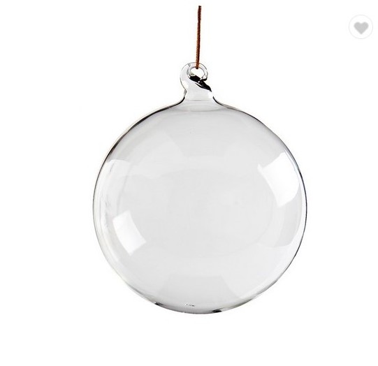 Hand Blown 100 Wholesale Clear Glass Flat Christmas Ball Ornaments