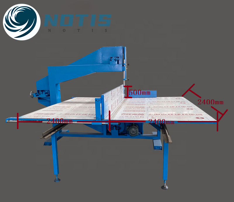 Vertical foam cutting machine for foam mattress