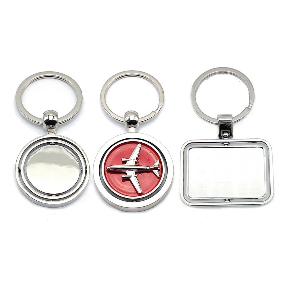 Customised Logo Branded Souvenirs Gift Metal Key Chain Blank Or Enamel Rotating Spinning Keyring Custom Keychain