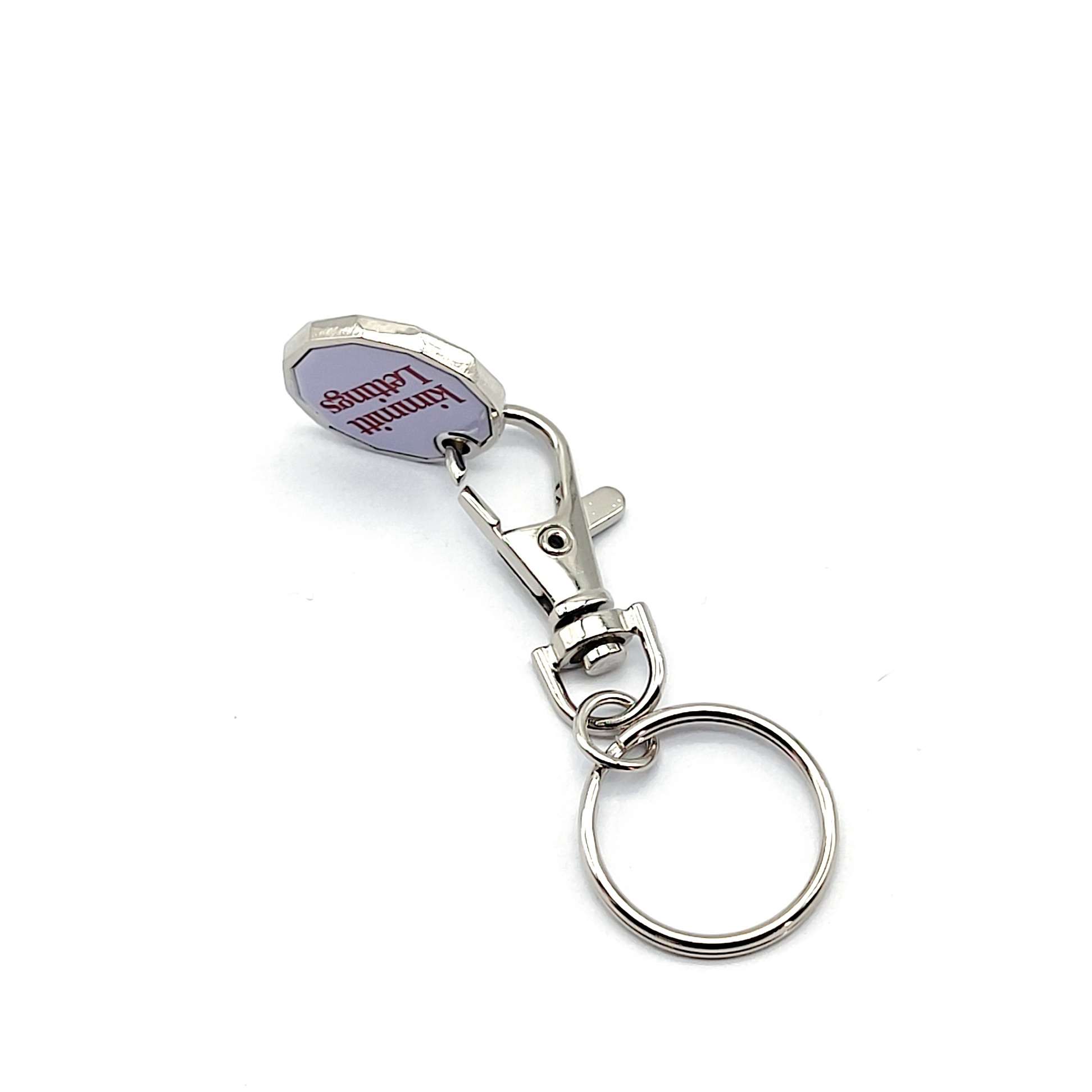 Factory Making Cheap Supermarket Shopping Cart Token Trolley Coin Metal Keychain Key Rings