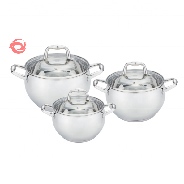 High-Quality Stainless Steel  Cookware Set Belly Shape Casserole