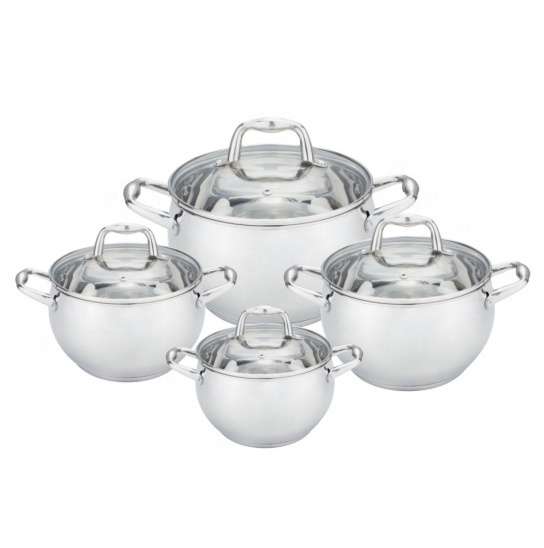 High-Quality Stainless Steel  Cookware Set Belly Shape Casserole